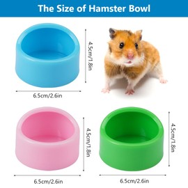 Pack of 3 Hamster Food Bowls, Hamster Plastic Food Bowls, Tri-Colour Hamster Bowl, Small Animals, Anti-Bite Hamster Feeding Bowl, for Guinea Pigs, Hamsters, Chinchilla