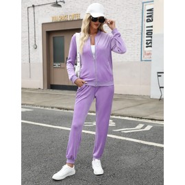 Marvmys Velvet Track Suits for Women Set Zip Up Sweatsuit Set Velour Tracksuits Jogging Suits 2 Piece Jogger Lounge Set