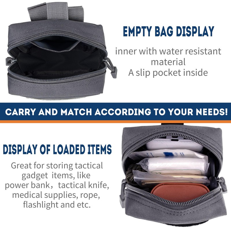 bvya Tactical Molle Pouch Multi-Purpose Compact Waist Pack Water-Resistant Small