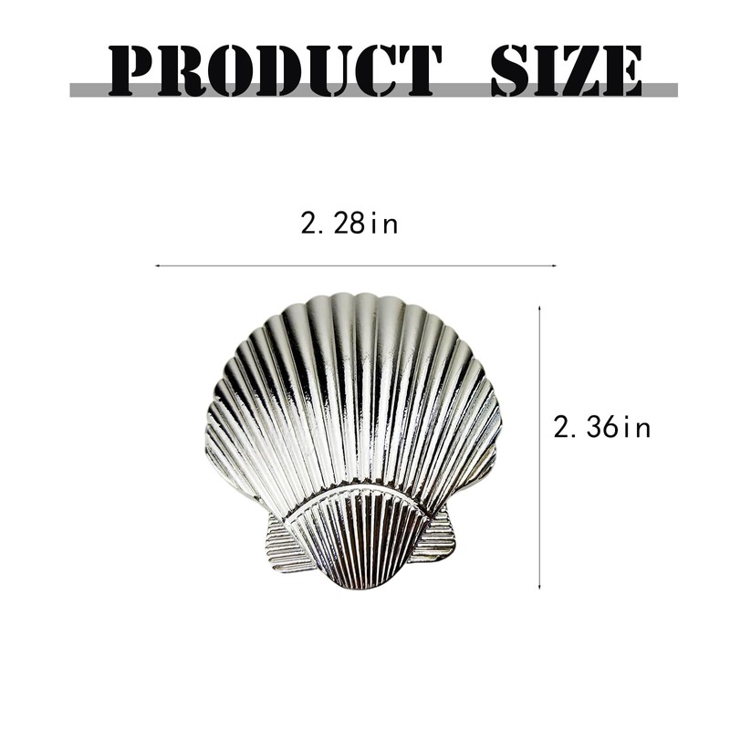 LD-YUNJIA 6 Pcs Seashell Cabinet Knobs,Single Hole Metal Knob for