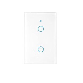 DQST Interruptor Apagador Inteligente WiFi, SE REQUIERE CABLE NEUTRO, Smart Switch con Tecla Táctil Sensibilidad, Control Remoto 2.4G WiFi, Compatible con Alexa/Google Home/IFTTT (2 Gang)