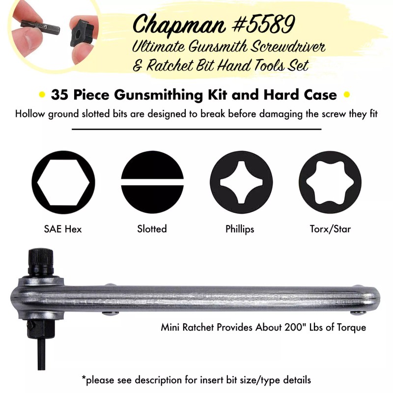Chapman MFG 5589 Ultimate Gunsmith Screwdriver Set USA MADE