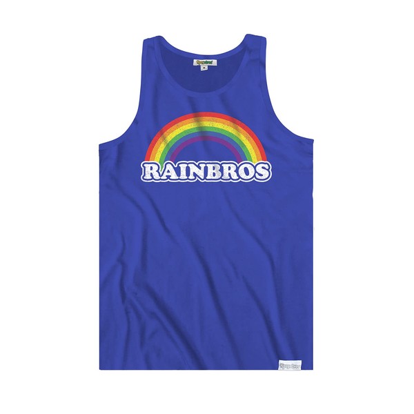 Tipsy Elves Wild and Funny Rainbow Pride Camisetas para Verano, desfiles y Festivales, Rainbros (Azul), Large