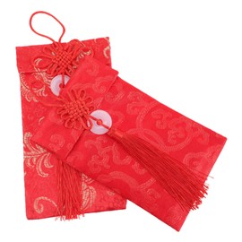 Operitacx 4 Pcs Fabric Red Envelope Money Packet Chinese Hongbao Cash New Year Spring Festival Red Envelopes Silk Red Envelope Red Lucky Money Bags Lucky Money Envelopes Party Supply Cloth