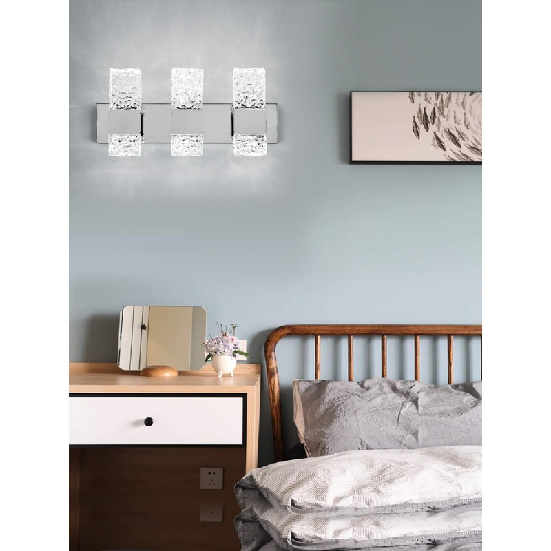 OYLYW Modern LED Bathroom Vanity Light Fixtures Chrome Stainless Steel