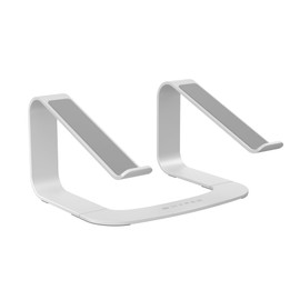 Hyperspace Ergonomic Laptop Stand for Desk — Durable Aluminum Laptop Stand for MacBooks & Devices up to 16" — 5.9" Fixed Height for Optimized Comfort & Cooling (White)
