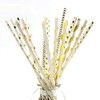 Queta Paper Straws, Gold Drinking Straws, Pack of 100, Reusable