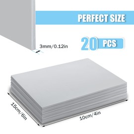 SHUESS 20 Pack 100 x 150 mm Lino Sheets - Easy-Carve Soft Lino Printing, 3 mm Thick - Double-Sided Lino Printing Sheets for Rubber Stamps, Carving Art and Craft (Grey)