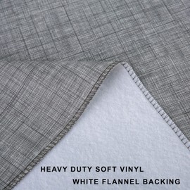 LIBERECOO Vinyl Tablecloth with Flannel Backing Waterproof Oil-Proof Plastic Table Cloth Wipeable PVC Table Cover for Indoor and Outdoor (Premium Gray, 60 x 120 Inch (10-12 Seats))