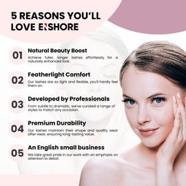 Enshore Natural Look Eyelashes Russian Strip Lashes Cat Eye Lashes Fluffy Wispy Eyelashes 10 pairs Eyelash Set 3D Lashes Faux Mink Eyelashes D Curl Lashes Fake Eyelashes Lash Strips