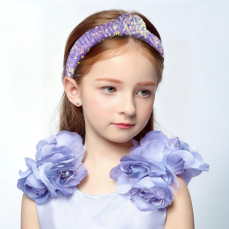 3 Pcs Sequin Knotted Hairbands Cute Sparkly Headband Princess Head