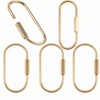 5-Pack Brass Key Rings - Gold Keychain with Screw Lock
