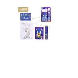 Sonic Stationery Set - With Prints of the Series - Writing Set with 5 Pencils, Stickers and Booklets - School Supplies - Original Product Designed in Spain, beige