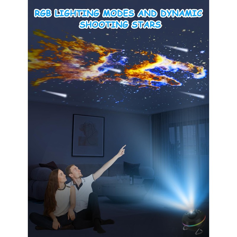 Star Projector - Galaxy Projector Dynamic Meteor & RGBCW Dynamic