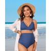 Charmo Maternity Scalloped Trim Bikini Set High Waist 2 Piece