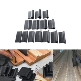 14 pcs Rubber Polishing Pad Flexible Contours Convex Concave Sanding Block, Sandpaper Holder Woodworking Tools Double Ended Contour Grinding Block for Lathe Wood Carving & Crafts (Black Rubber)