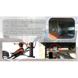 HCLLPS 4-Pack Universal Gym Machine Roller Wheels - Heavy-Duty Black Plastic Rollers for Multi-Model Home Fitness Equipment, Direct Replacement for Worn Exercise Machine Components