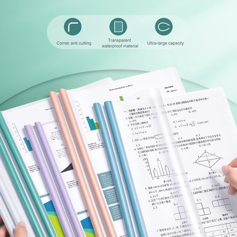 A4 Sliding Bar Binder, Transparent Sliding Bar Binder, A4 Transparent