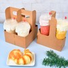 2 Cup Disposable Drink Carrier with Handle, Supkiir Kraft Paperboard