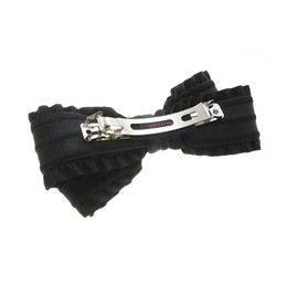 Vingtaine H7403-BK- Ruffled Ribbon Barrette, Cute, Adult, Cute, Hair Clip, Head Access