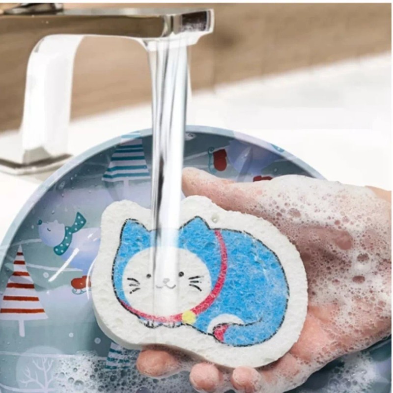 Estuchelandia 4 Esponjas Comprimida Limpieza Baño Platos Lavaplatos Cocina
