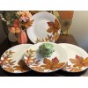 Royal Norfolk Fall Leaves 4 Dinner Plates Stoneware Thanksgiving Autumn