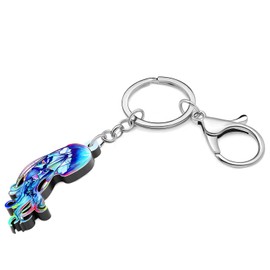 TIZURO Acrylic Blue Jellyfish Keychains Deep Sea Ocean Animals Backpack Keys Keyring Jewellry For Women Wallet Charms Gifts (Sky)
