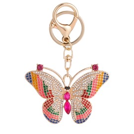 PYOAGT Butterfly Keychain - Purse Charm Funny Key Chains-Sparkling Rhinestone Charm for Women (Red)