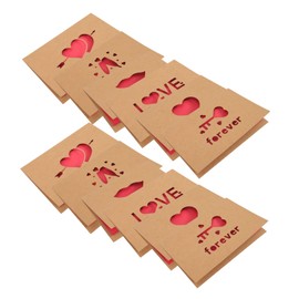 Operitacx 12st Valentinstag Karte Jubiläumskarten Erste Sackleinen Jubiläumseinladungskarte Glücklich Männer Babyparty-karte Aufkleber Geburtstagskarten Jubiläum Ihr Kraftpapier Light Brown