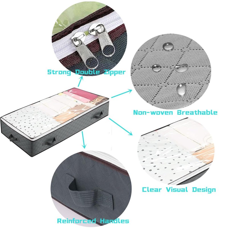 Coyanyu Pack of 2 90 L Underbed Storage Box with