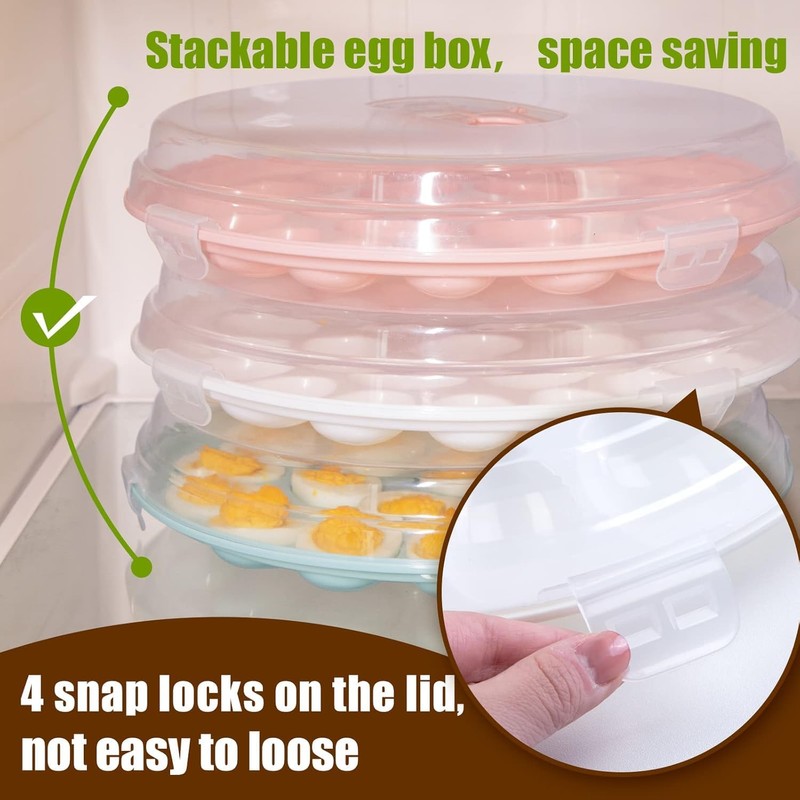 HANSGO Deviled Egg Containers with Lid, Deviled Egg Platter Carrier