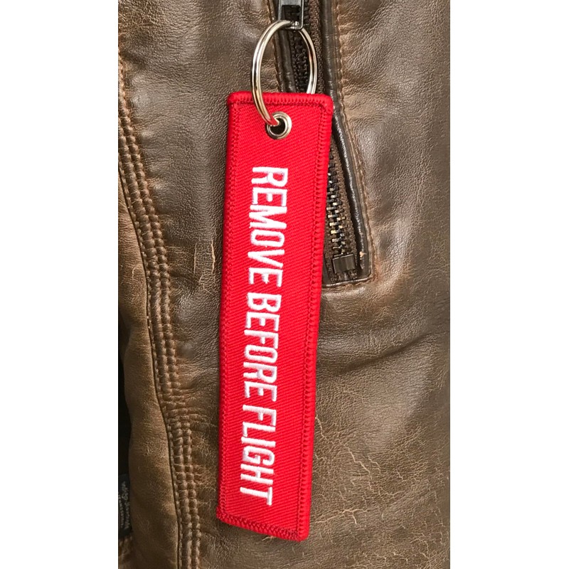 REMOVE BEFORE FLIGHT Keyring, Red / Pack of 5