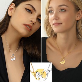 U7 Best Friend Necklaces For 2 Girls Couples Matching Necklace BFF Gifts Jewellery Women