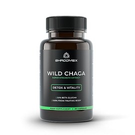 Shroomex® Organic Chaga Mushroom Supplement | Verified World's Most Potent Extract | 3rd Party Lab Tested by Eurofins | Made in The UK | 60 Max Strength Capsules