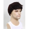 Peluca Para Hombres Cortas Natural Cabello Moda Negra Marrón