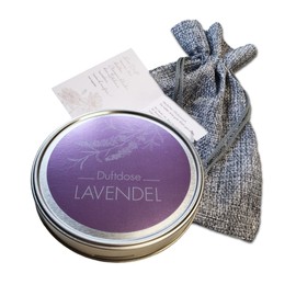 KK Room Fragrance from a Tin, Fragrance Gel, Made in Germany, 1 x Fragrance Tin 70 g, Attractive Gift Set, Packed in Jute Bag, Fragrance Tin (Lavender)