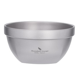 iBasingo Ti1162T 800 ml Double-Walled Titanium Bowls Oatmeal Food Rice Soup Bowl Ultralight Portable Tableware Outdoor Camping Metal Bowl
