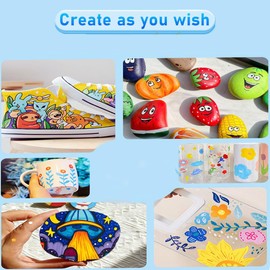 Yolistar 24 Colours Acrylic Pens Marker Pens for Stones, Waterproof Acrylic Pens, Acrylic Paint Pens for Wood, Ceramic, Glass, Paper, Easter Eggs Crafts, Easter and Christmas Decoration Pens, Easter