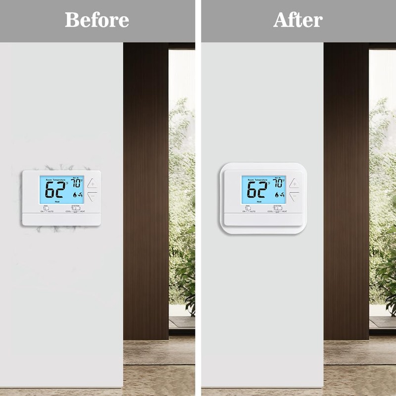 Thermostat Trim Plate Cover, Covers Wall Imperfections, Easy to Install,