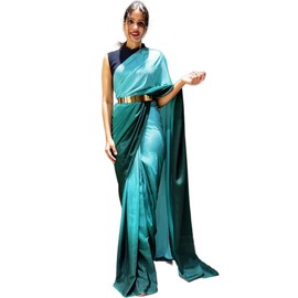 Sidhidata Women's Chiffon Georgette Ready To Wear saree With Unstitched Blouse Piece