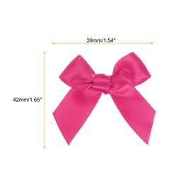 sourcing map 30Pcs Mini Ribbon Bow 1.5" Mini Fabric Satin Ribbon Flower Bows for Craft DIY Sewing Wedding Birthday Party Rose Red
