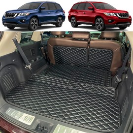 7DEEKEI Cargo Mat Compatible with 2013-2020 Nissan Pathfinder Trunk Mat & 2ND+3RD Row Rear Backrest Cargo Liners (The 3RD Row Seat NOT Have The Power Return Function) ﻿