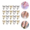 Vaguelly 100pcs Bowknot Nail Charms Shiny Diamond Nail Patches for