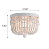 CHOOHUE 4-Lights Bohemian Flush Mount Ceiling Light Wood Beaded Mini