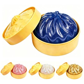 Dumpling 2.0 Squishy Toy- Glitter Stress Ball Fidget Toy, Soft Squeeze Decompression Toy, Mystery Dumpling Squishy Box for Kids Birthday Gifts, Party Favors & Holiday Treats