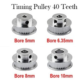 Aluminum GT2 Timing Belt Pulley 30/36/40/48/60 Teeth Bore 6 / 10mm Width Without Tooth/with Tooth for 3D Printer CNC