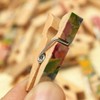 ANCLLO 100Pcs 3.5cm/1.38in Colorful Painted Wood Clothespin for Photo Clips