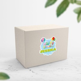 Happy Birthday Jessica Name Sticker - Vinyl Waterproof Decal for Car, Laptop, Wall, Window, Book Case, Water Bottle, Bumper Sticker Size - 5'' Longer Side