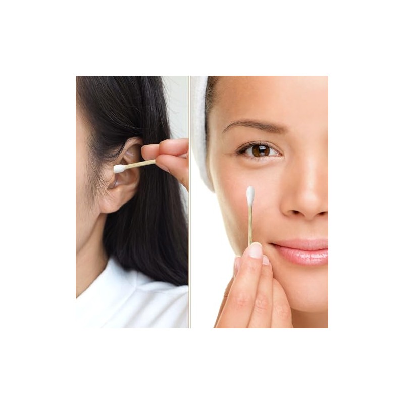 Pack of 100 Bamboo Cotton Buds, 15 cm Cotton Swabs,