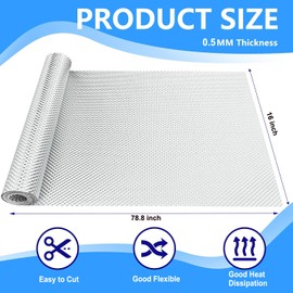 16" x 78.7" Embossed Aluminum Exhaust Heat Shield Kit – High-Temp Muffler/Engine Heat Shield with 20PCS Stainless Steel Cable Ties for Automotive & Motorcycle